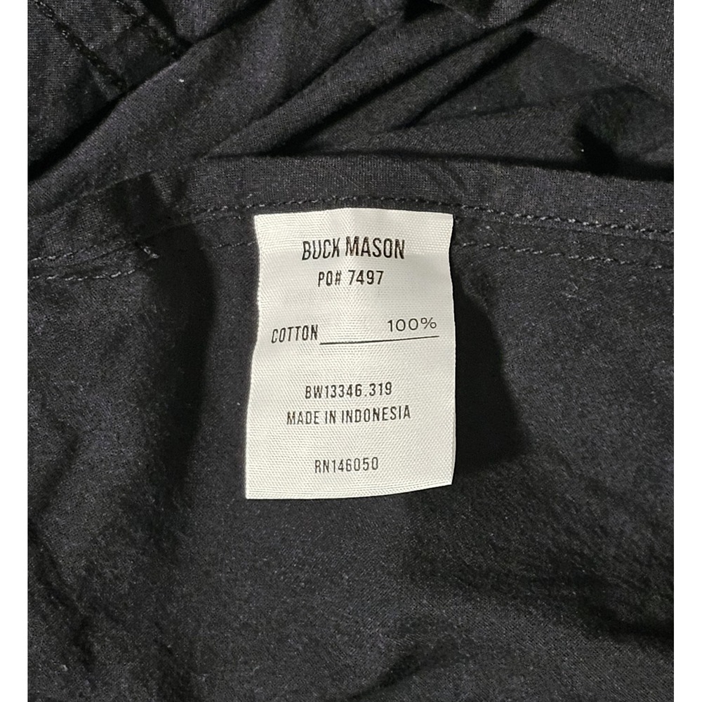 Buck Mason Mainstay Cotton Slip Dress Size Small Black Maxi Pockets Belt - Picture 5 of 6